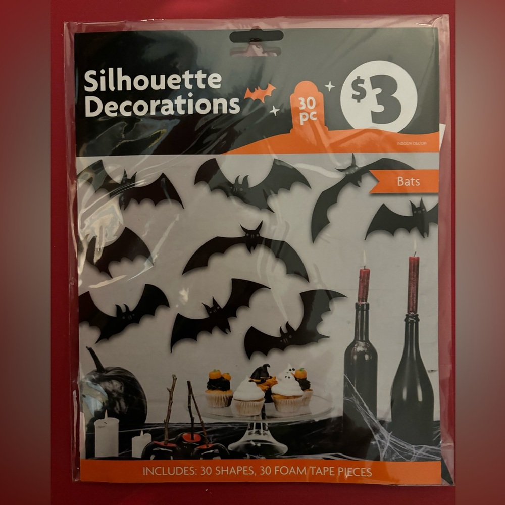7/$5 or 15/$10 Silhouette Bat Decorations